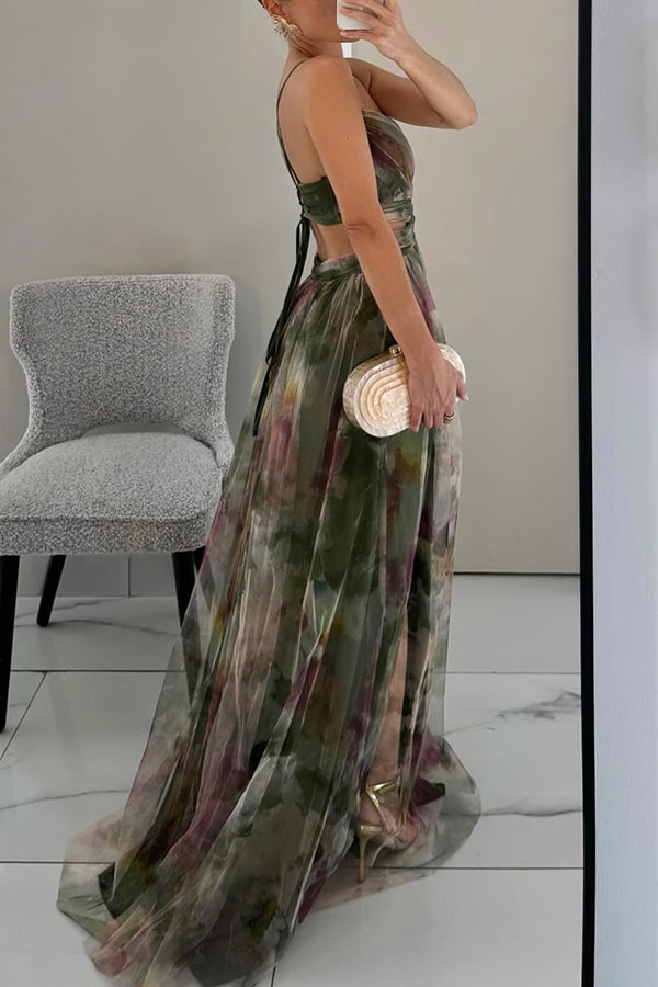 Giselle - Urokliwa Maxi-sukienka z Kwiatowym Wzorem