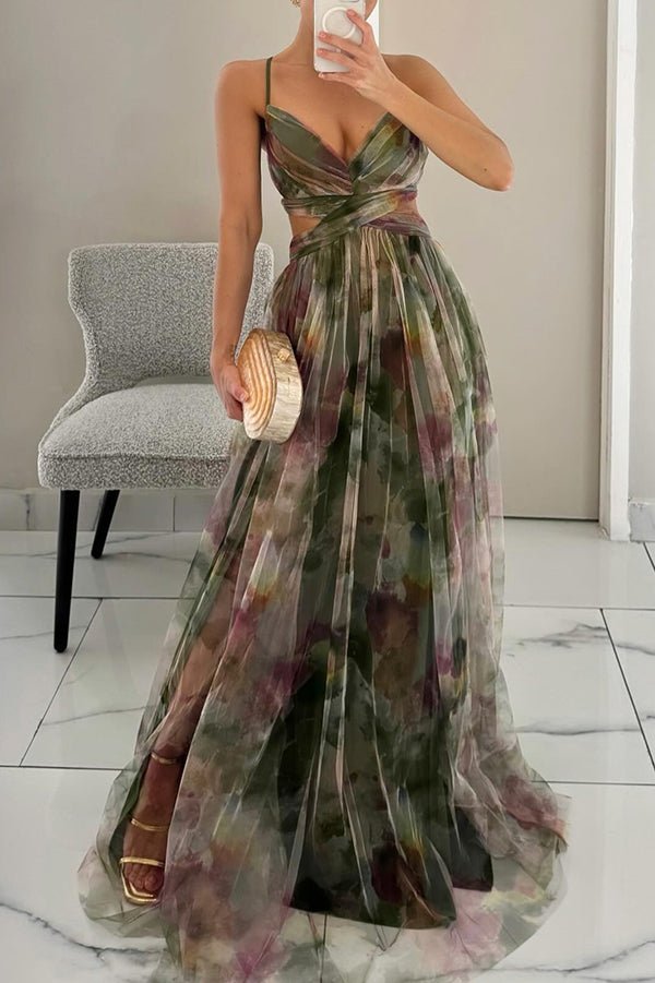 Giselle - Urokliwa Maxi-sukienka z Kwiatowym Wzorem