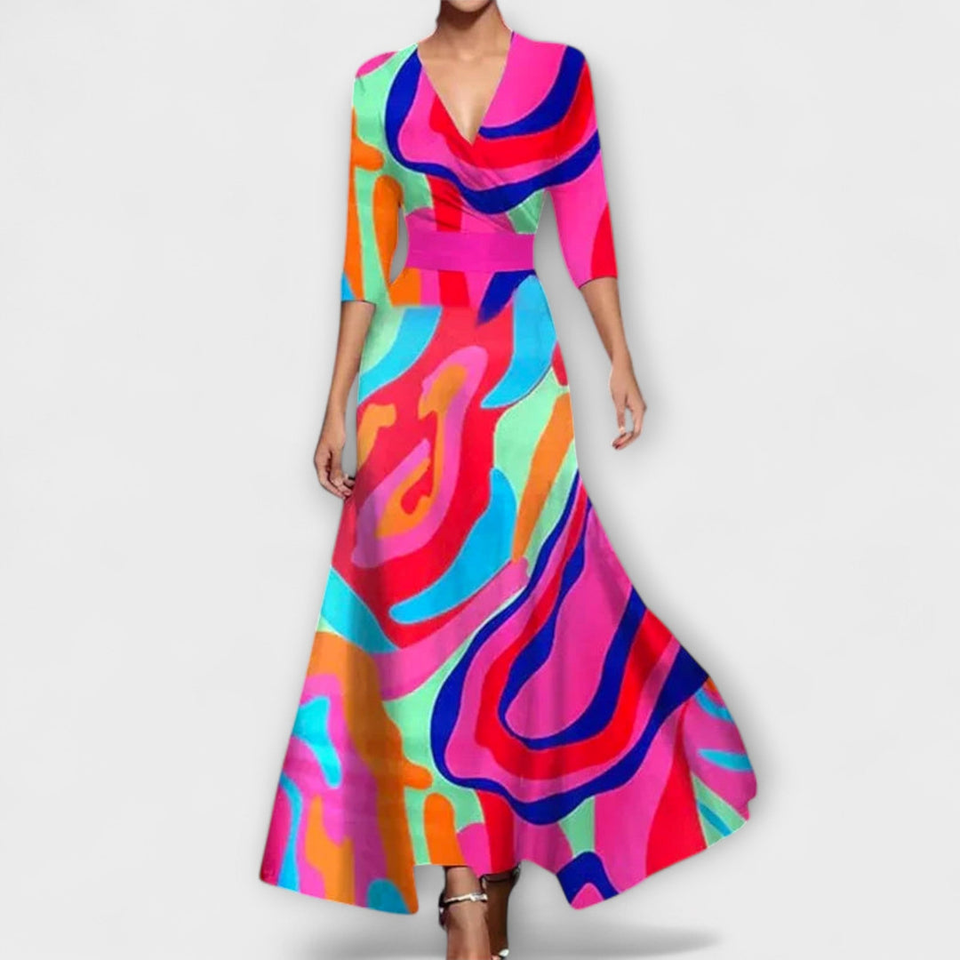 Ilaria – Sukienka Maxi z Kwiatowym Printem