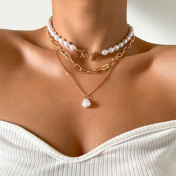 Clara – Layered Necklace with Artificial Pearls